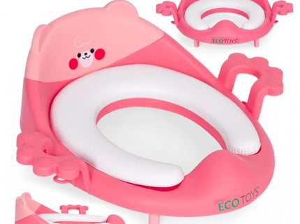 Reductor toaleta cu manere pentru copii Ecotoys PP104 - Roz