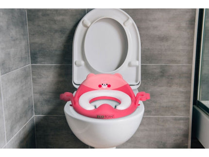 Reductor toaleta cu manere pentru copii Ecotoys PP104 - Roz