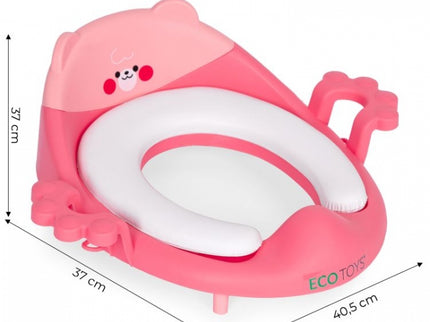 Reductor toaleta cu manere pentru copii Ecotoys PP104 - Roz
