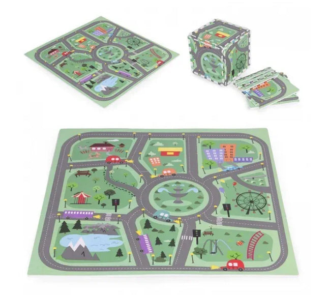 Salteluta de joaca pentru copii 90.5 x 90.5 x 1 cm ECOEVA021 - Orasel - Bebeboo - Totul pentru copii. Jucării, Hăinuțe, Perne, Mobilier, Textile