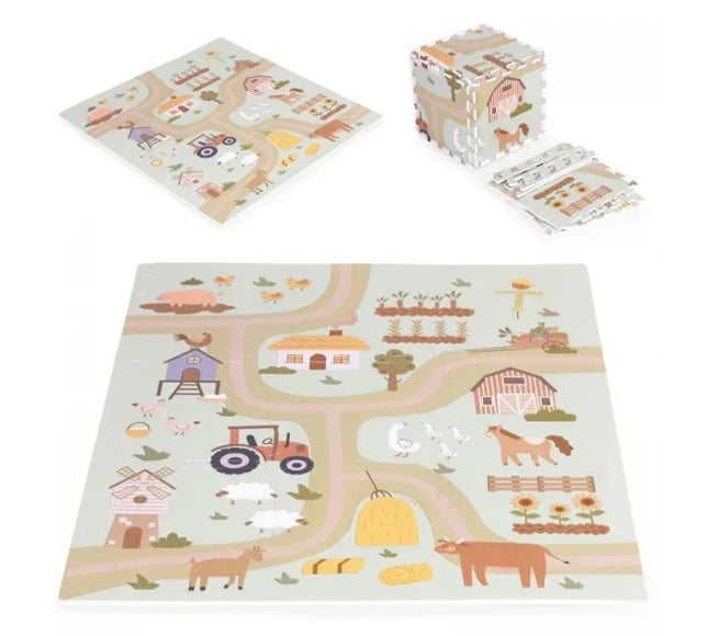 Salteluta de joaca pentru copii 90.5 x 90.5 x 1 cm ECOEVA019 - Ferma - Bebeboo - Totul pentru copii. Jucării, Hăinuțe, Perne, Mobilier, Textile