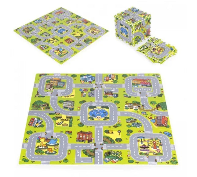 Salteluta de joaca pentru copii 90.5 x 90.5 x 1 cm ECOEVA018 - Orasel - Bebeboo - Totul pentru copii. Jucării, Hăinuțe, Perne, Mobilier, Textile