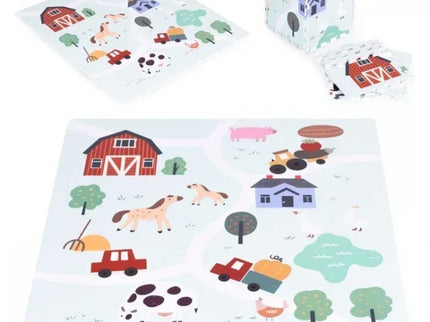 Salteluta de joaca pentru copii 90.5 x 90.5 x 1 cm ECOEVA020 - Ferma - Bebeboo - Totul pentru copii. Jucării, Hăinuțe, Perne, Mobilier, Textile
