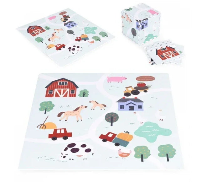 Salteluta de joaca pentru copii 90.5 x 90.5 x 1 cm ECOEVA020 - Ferma - Bebeboo - Totul pentru copii. Jucării, Hăinuțe, Perne, Mobilier, Textile