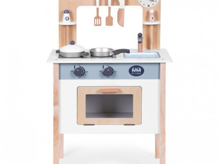 Bucatarie din lemn pentru copii cu accesorii, 48 x 26 x 77 cm, Ecotoys HM232569