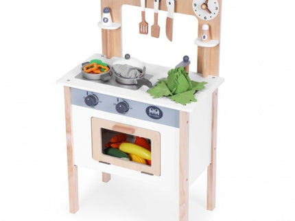 Bucatarie din lemn pentru copii cu accesorii, 48 x 26 x 77 cm, Ecotoys HM232569