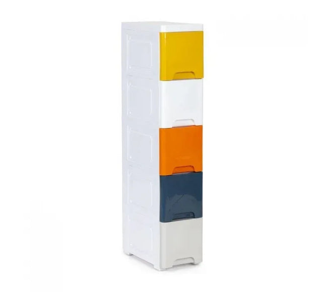 Raft pe roti cu 5 compartimente pentru depozitarea jucariilor ModernHome - Multicolor - Bebeboo - Totul pentru copii. Jucării, Hăinuțe, Perne, Mobilier, Textile