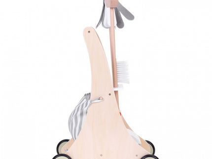 Antemergator din lemn cu aspirator si elemente pentru curatenie Ecotoys W10D200B