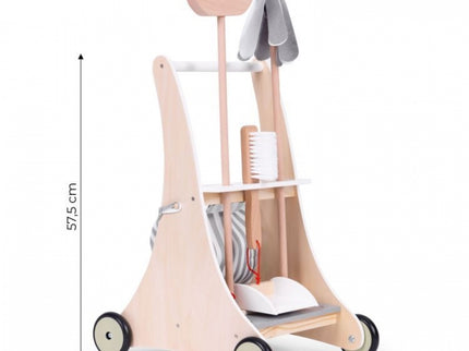 Antemergator din lemn cu aspirator si elemente pentru curatenie Ecotoys W10D200B