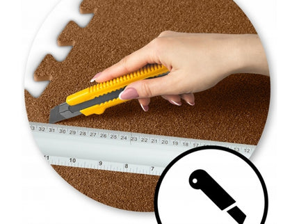 Salteluta de joaca multifunctionala tip puzzle, 180 x 120 cm, Massido 650102 - Maro