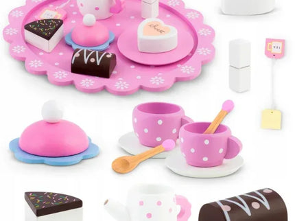 Set din lemn pentru servit ceaiul Ricokids RK-869 - Roz - Bebeboo - Totul pentru copii. Jucării, Hăinuțe, Perne, Mobilier, Textile