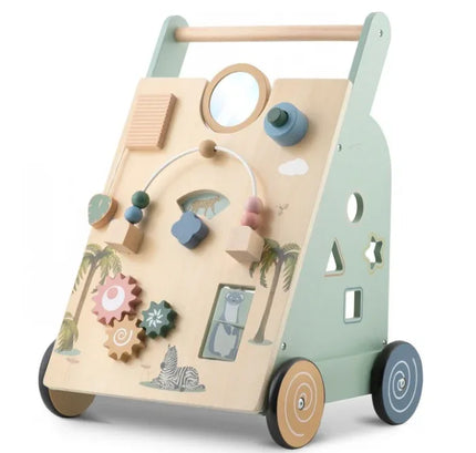 Antemergator educational din lemn cu diverse activitati, 33 x 33 x 50 cm, Nukido NK-857 - Bebeboo - Totul pentru copii. Jucării, Hăinuțe, Perne, Mobilier, Textile