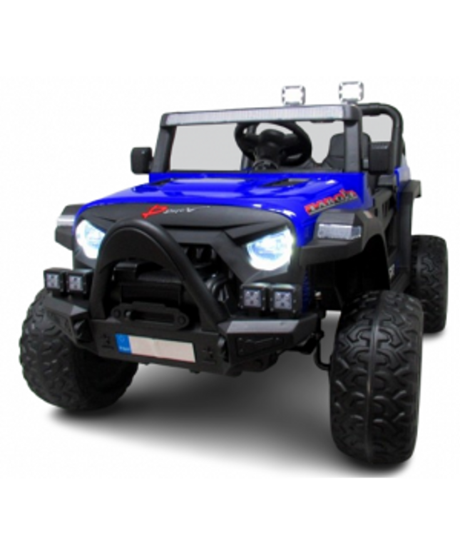 Masinuta electrica cu telecomanda Auto X16, 110x70x68 cm, varsta 1-5 ani, roti EVA, scaun din piele ECO, putere 90W, R-Sport - Albastru