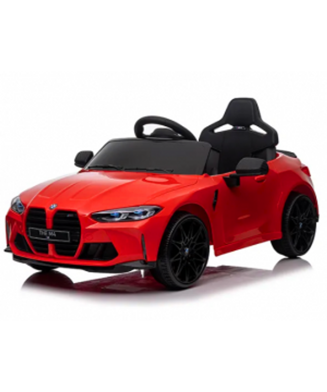 Masinuta electrica cu telecomanda BMW M4, 110x70x50 cm, varsta 1-5 ani, roti EVA, scaun din piele ECO, putere 90W - Rosu