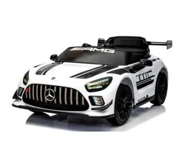 Masinuta electrica cu telecomanda MERCEDES GT3 EVO, 114x69x45 cm, varsta 1-5 ani, roti EVA, scaun din piele ECO, putere 90W - Alb - Bebeboo - Totul pentru copii. Jucării, Hăinuțe, Perne, Mobilier, Textile