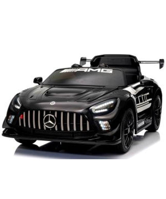 Masinuta electrica cu telecomanda MERCEDES GT3 EVO, 114x69x45 cm, varsta 1-5 ani, roti EVA, scaun din piele ECO, putere 90W - Negru