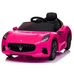 Masinuta electrica cu telecomanda MASERATI GranTurismo, 99x59.5x44 cm, varsta 1-4 ani, roti EVA, scaun din piele ECO, putere 90W - Roz - Bebeboo - Totul pentru copii. Jucării, Hăinuțe, Perne, Mobilier, Textile