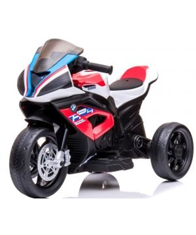 Motocicleta electrica pentru copii BMW HP4, 84x55x42 cm, varsta 2-5 ani, roti si scaun din plastic, putere 60W - Rosu