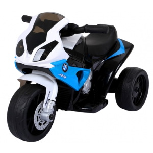 Motocicleta electrica pentru copii BMW S1000RR, 69x44x36.5 cm, varsta 1.5-4 ani, roti si scaun din plastic, putere 25W - Albastru
