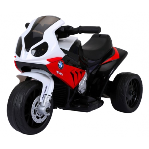 Motocicleta electrica pentru copii BMW S1000RR, 69x44x36.5 cm, varsta 1.5-4 ani, roti si scaun din plastic, putere 25W - Rosu