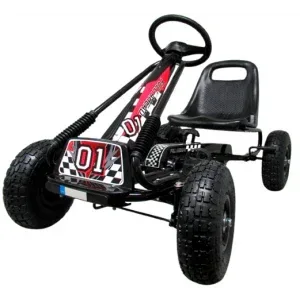 Kart cu pedale Gokart, 3-7 ani, roti gonflabile, G1 R-Sport - Negru - Bebeboo - Totul pentru copii. Jucării, Hăinuțe, Perne, Mobilier, Textile