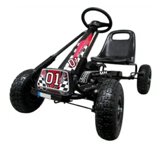 Kart cu pedale Gokart, 3-7 ani, roti gonflabile, G1 R-Sport - Negru - Bebeboo - Totul pentru copii. Jucării, Hăinuțe, Perne, Mobilier, Textile