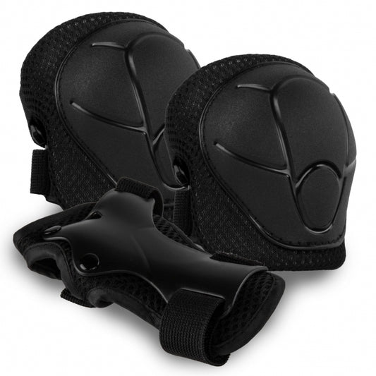 Set de protectie pentru copii, cotiere si genunchiere, marimea M, Kidwell TRIX - Black