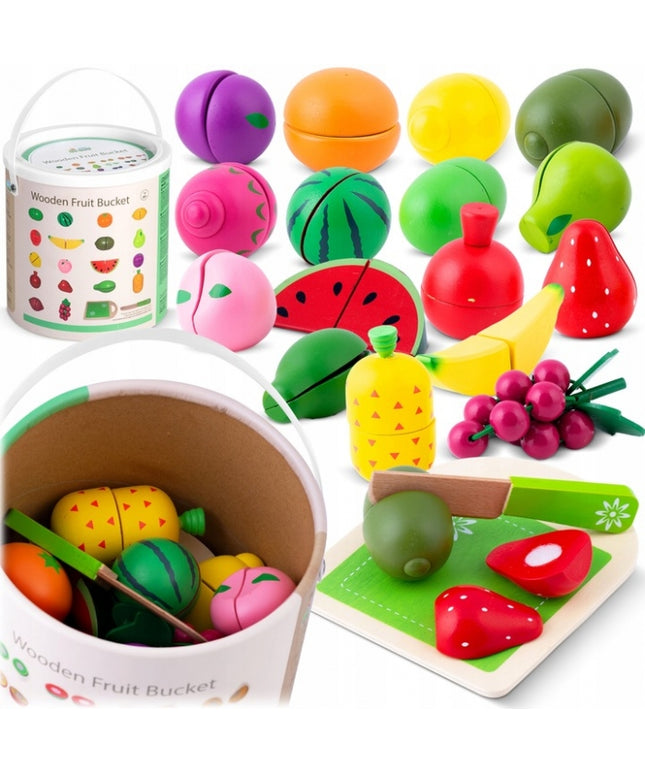 Set de legume din lemn cu velcro, 18 elemente, Ricokids RK-872