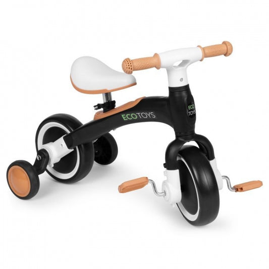 Bicicleta cu pedale 3 in 1 si roti ajutatoare Ecotoys LC-V1359 - Negru