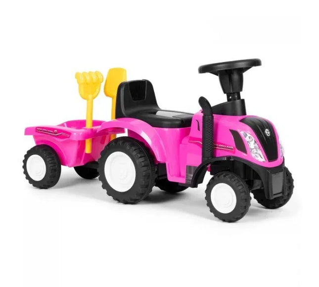Tractor de impins New Holland cu remorca pentru copii 658T - Roz - Bebeboo - Totul pentru copii. Jucării, Hăinuțe, Perne, Mobilier, Textile