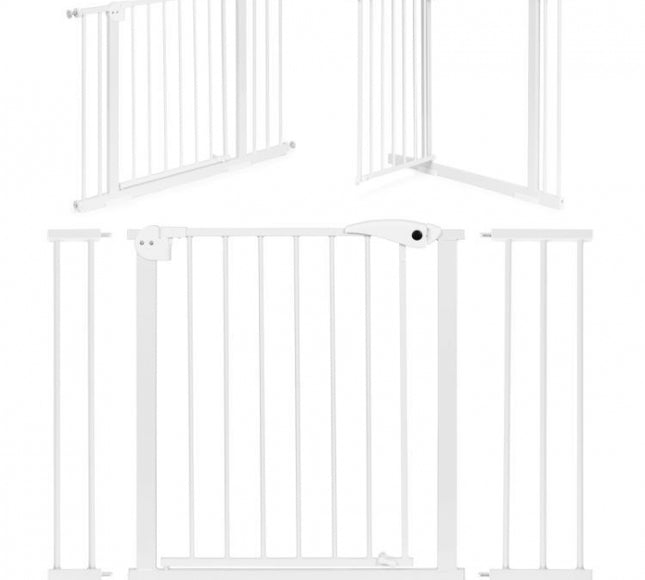Poarta de siguranta 74-105 cm Ecotoys SG-012-W - Alb
