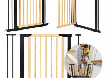 Poarta de siguranta 74-100 cm Ecotoys SF-011-BC - Lemn Metal