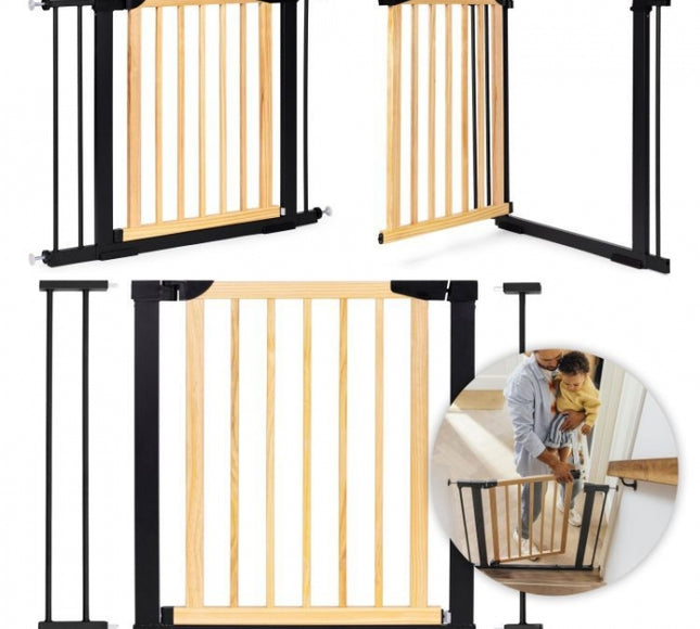Poarta de siguranta 74-100 cm Ecotoys SF-011-BC - Lemn Metal