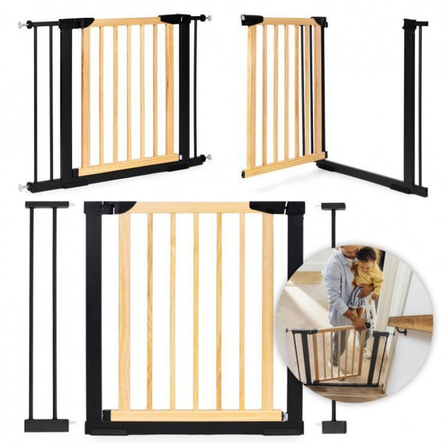 Poarta de siguranta 74-100 cm Ecotoys SF-011-BC - Lemn Metal