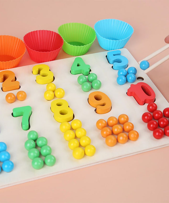 Joc de asociere culori și cifre, 55 bile și 10 cifre, 3 ani+