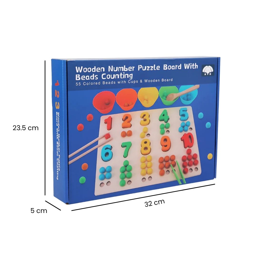 Joc de asociere culori și cifre, 55 bile și 10 cifre, 3 ani+