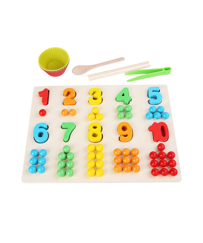 Joc de asociere culori și cifre, 55 bile și 10 cifre, 3 ani+