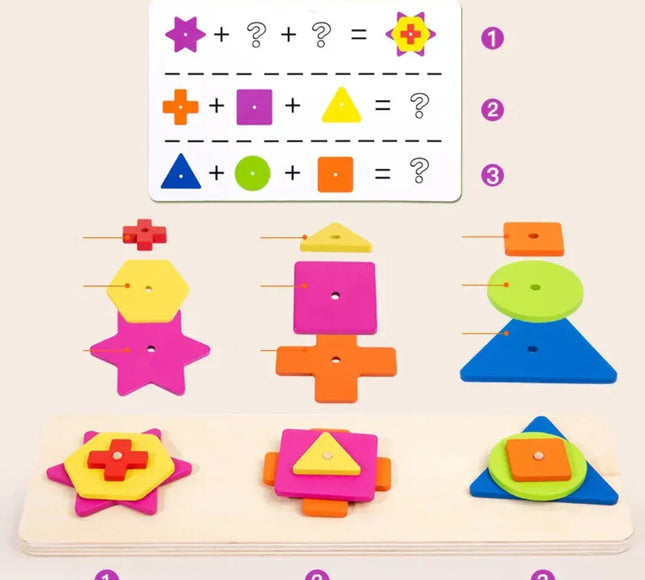 Joc de asociere forme geometrice, 18 piese din lemn, 10 carduri, 3 ani+ - Bebeboo - Totul pentru copii. Jucării, Hăinuțe, Perne, Mobilier, Textile