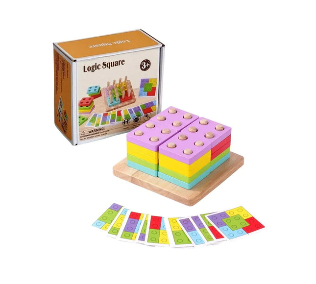 Joc de logică „Logic Square” cu forme geometrice - Bebeboo - Totul pentru copii. Jucării, Hăinuțe, Perne, Mobilier, Textile