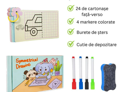 Desenează simetric, joc educativ - Bebeboo - Totul pentru copii. Jucării, Hăinuțe, Perne, Mobilier, Textile