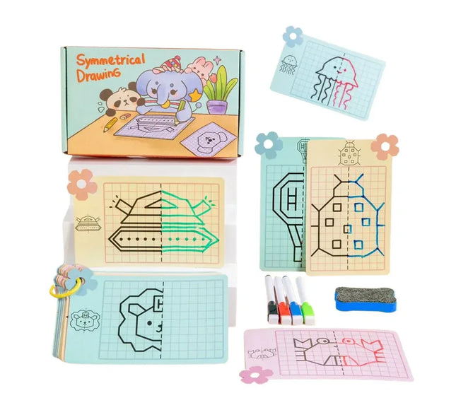 Desenează simetric, joc educativ - Bebeboo - Totul pentru copii. Jucării, Hăinuțe, Perne, Mobilier, Textile
