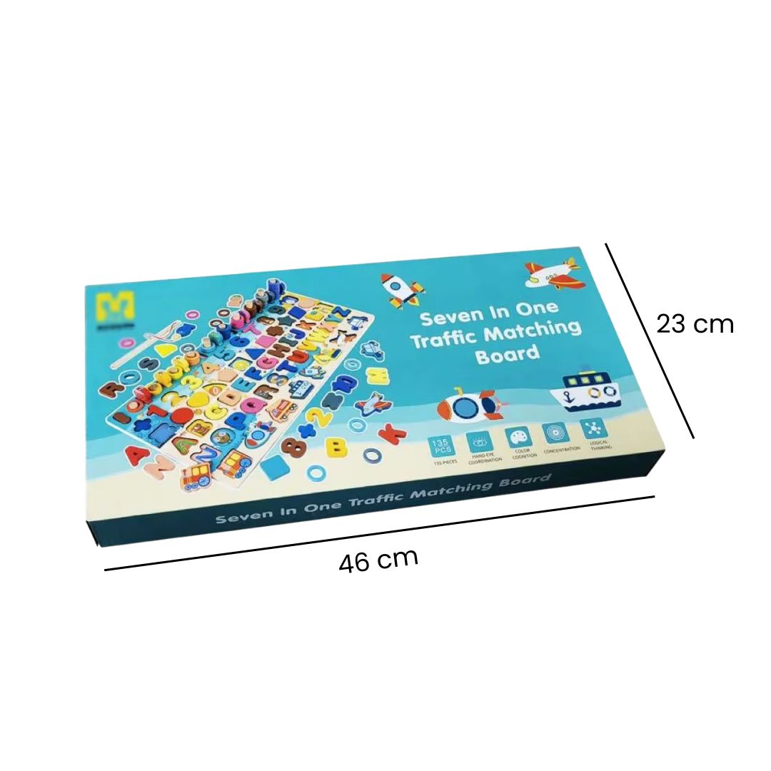 Joc educativ Montessori 7 în 1 din lemn