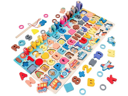 Joc educativ Montessori 7 în 1 din lemn - Bebeboo - Totul pentru copii. Jucării, Hăinuțe, Perne, Mobilier, Textile