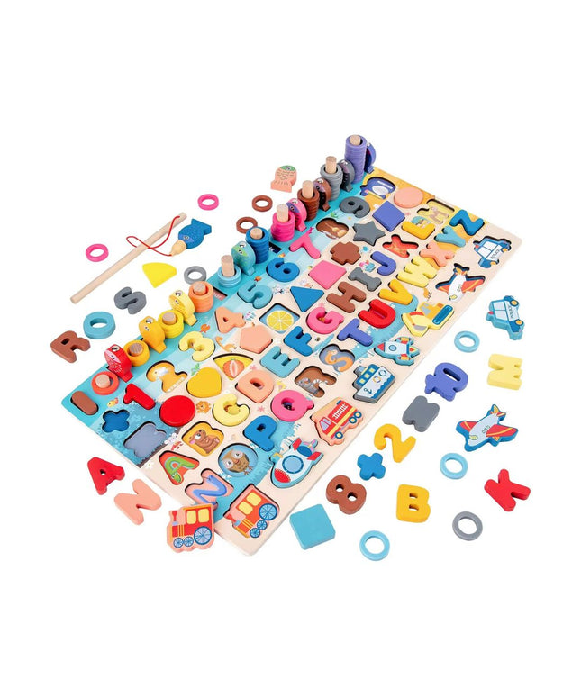 Joc educativ Montessori 7 în 1 din lemn