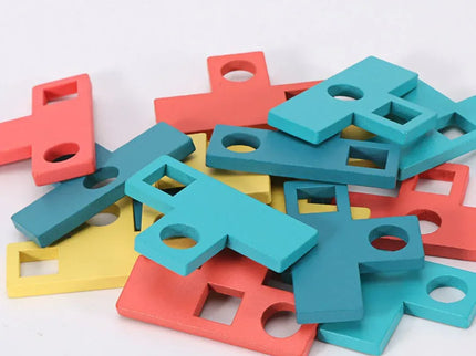 Joc de logică Montessori, Tetris T-Paired - Bebeboo - Totul pentru copii. Jucării, Hăinuțe, Perne, Mobilier, Textile