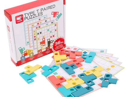Joc de logică Montessori, Tetris T-Paired - Bebeboo - Totul pentru copii. Jucării, Hăinuțe, Perne, Mobilier, Textile