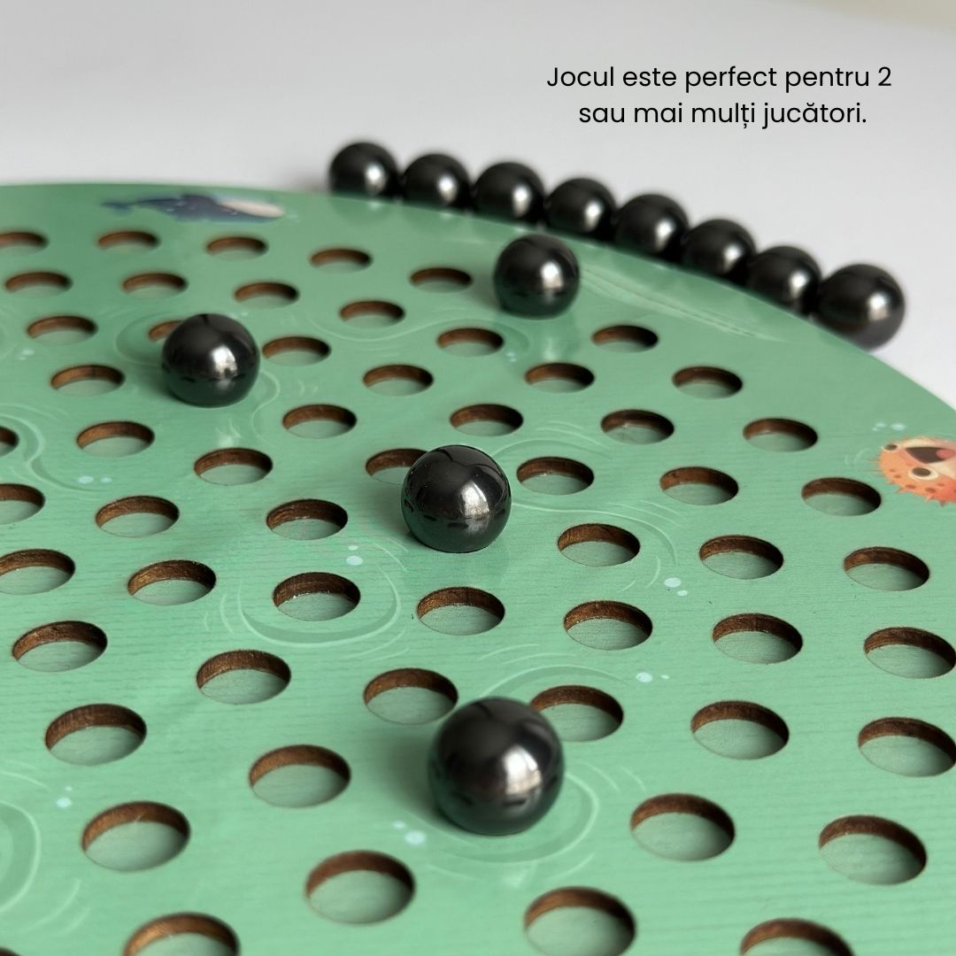 Joc de șah magnetic – tablă circulară cu 20 de bile