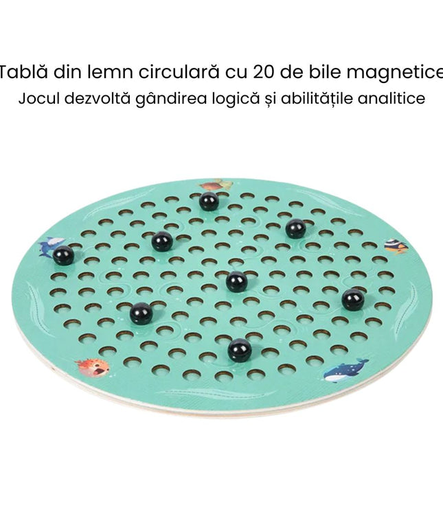 Joc de șah magnetic – tablă circulară cu 20 de bile