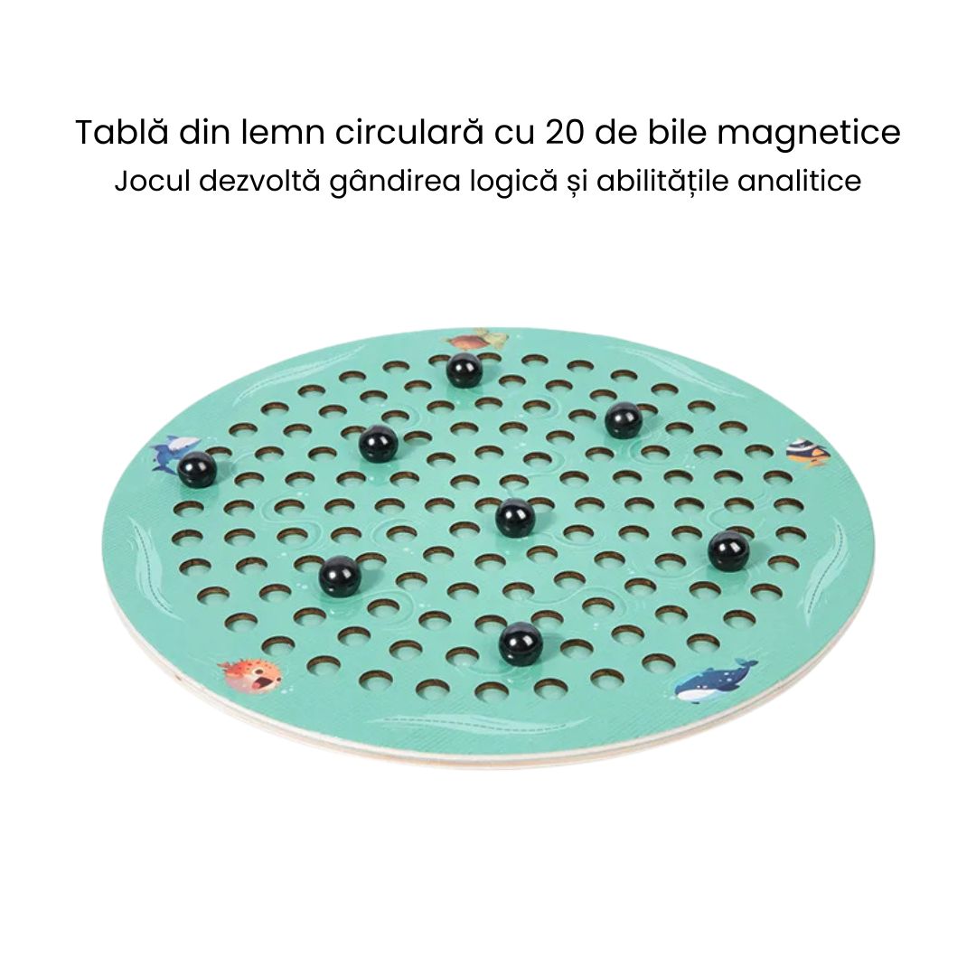 Joc de șah magnetic – tablă circulară cu 20 de bile