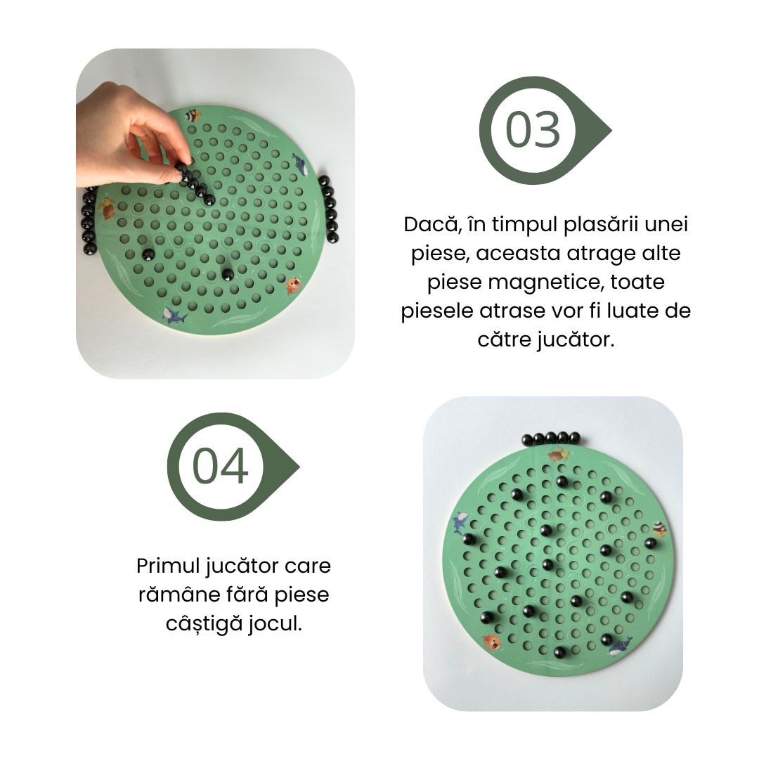 Joc de șah magnetic – tablă circulară cu 20 de bile